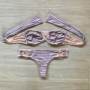 Acacia swimwear strapless bikini sz M/L